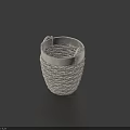 Woven Grey Storage Basket With Dual Handles For Home Decor And Organization