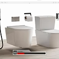 Sleek Modern Toilet Design In Contemporary Bathroom With Shower Head And Paper Holder