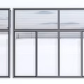 Modern Home Windows Featuring Black Frame And Roller Blinds Glass Panels 3d model