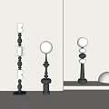 Modern Floor Lamps With Artistic Black White Spherical Design For Interior Decor