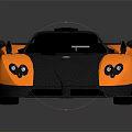 Orange and Black Modern Sports Car with Sleek Design Carbon Fiber Red Rims Rear Spoiler
