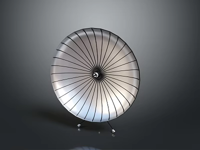 Circular Daily Living Product With Silver And Black Radial Lines Stand Design 3d model