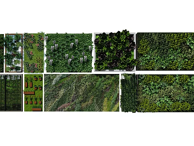 Diverse Living Plant Wall Designs With Varied Greenery For Indoor Outdoor Spaces 3d model
