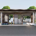 New Chinese Style Gate Quality Gate 3d model