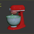 Sleek Red Stand Mixer Featuring Shiny Silver Mixing Bowl And Smooth Base Design