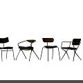 Modern Dining Chairs With Multiple Styles Wooden Backrest Metal Legs And Black Seats