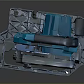 Makita Circular Saw Power Tool With Blue Design And Metal Base