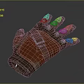 Durable Brown Leather Glove with Silver Finger Protectors Wrist Strap and Buckle for Daily Use