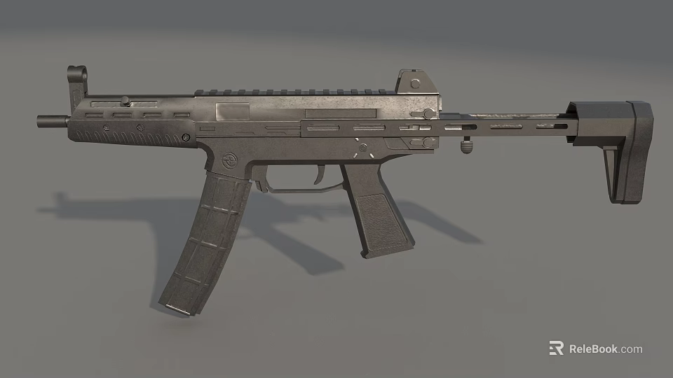 Modern Tactical Assault Rifle with Metal Body Magazine and Tactical Rail 3d model 