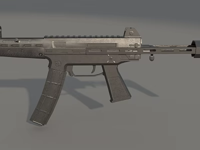 Modern Tactical Assault Rifle with Metal Body Magazine and Tactical Rail 3d model