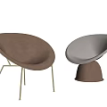 Modern Comfortable Accent Chairs Brown With Metal Legs And Gray With Round Base
