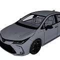Gray Four Door Sedan With Streamlined Body Design And Alloy Wheels Front Grille