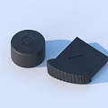 Black Household Items Round And Irregular Shaped With Textured Surface Serrated Edge Triangular Notch 3d model