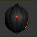 Black Traditional Hat With Red Pom Pom Feather Round Badge And Red White Checkered Band