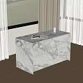 Modern island table marble island table marble bar kitchen island table marble dining table 3d model