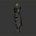Medieval Warrior Battle Armor With Metallic Finish Red Lining And Golden Accents