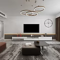 Modern Living Room Interior With Dark Sofa Throw Pillows And Round Pendant Lights