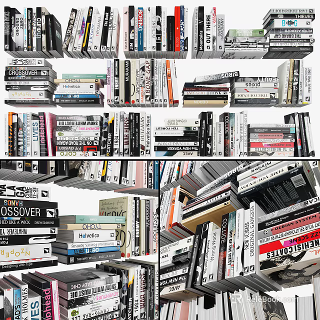 Stacked Books And Magazines Collection With Colorful Covers And Varied Genres 3d model 