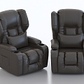 Single Sofa Leather Sofa Sofa Chair Recliner 3d model