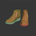 Stylish Tan Suede Ankle Boots With Wedge Heel And Side Panel Detail For Women