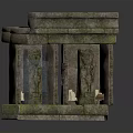 Ancient Stone Gate Structure With Carved Pillars And Detailed Stone Design 3d model
