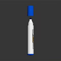 Sleek White Pen With Blue Cap And Smooth Design On Dark Background 3d model