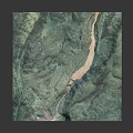3D Green And Pink Undulating Terrain Model With Textured Surface Path Lines 3d model
