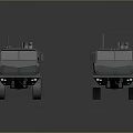 Two Heavy Duty Military Vehicles With Roof Mounted Equipment And Antennas