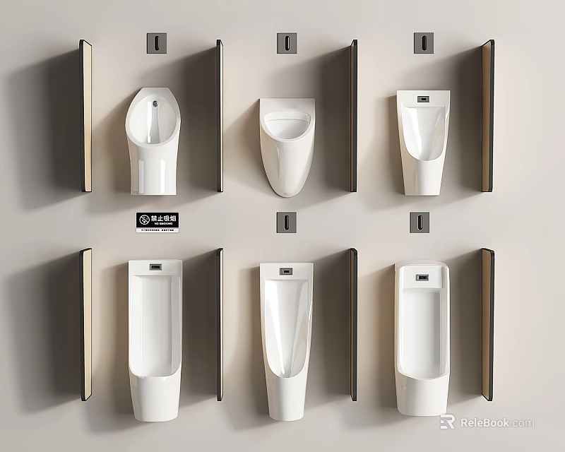 Various Modern Wall Mounted Urinal Designs And Styles For Bathroom Use 3d model 