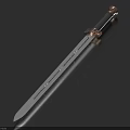 Traditional Metal Sword With Decorative Handle Gray Grip And Sharp Blade
