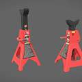 Red Heavy Duty Car Jack Stands With Stable Base For Vehicle Maintenance