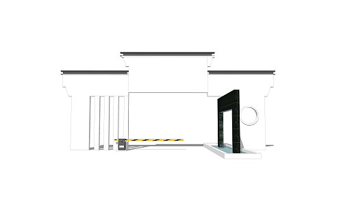 New Chinese-style Gate Entrance 3d model