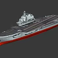 Modern Aircraft Carrier With Flight Deck And Fighter Jets On Board