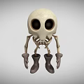 Cartoon Skeleton Game Movie Character With Big Black Eyes Brown Boots And Gloves