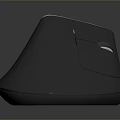 Modern Ergonomic Computer Mouse With Curved Design Sleek Black Body And Silver Top Surface 3d model