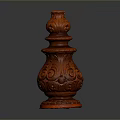 Red Ceramic Decorative Vase With Intricate Carved Patterns For Home Decor 3d model