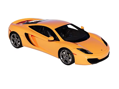 Yellow Sports Car With Sleek Aerodynamic Body And Black Alloy Wheels 3d model