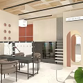 Mall Photography Shop Interior with HONGM Sign Green Plants and Reception Desk