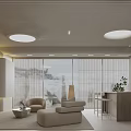 Modern Living Room Interior Design With Sofa Coffee Table Bookshelf And Pendant Light