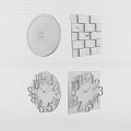 Clock Decorative Wall Decorative Clock Combination 3d model