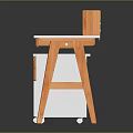 Modern Wooden Desk Featuring White Tabletop Drawers Rolling White Cabinet And Three Wooden Dividers