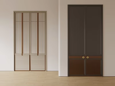 New Chinese-style Double-door Opposites 3d model