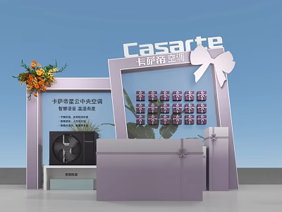 Casarte Air Conditioner Interactive Display Area with Gift Boxes Flowers And Product Showcase 3d model