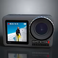 OSMO ACTION 3 Action Camera Featuring Large Screen Showing Skiing Video And High Definition Lens