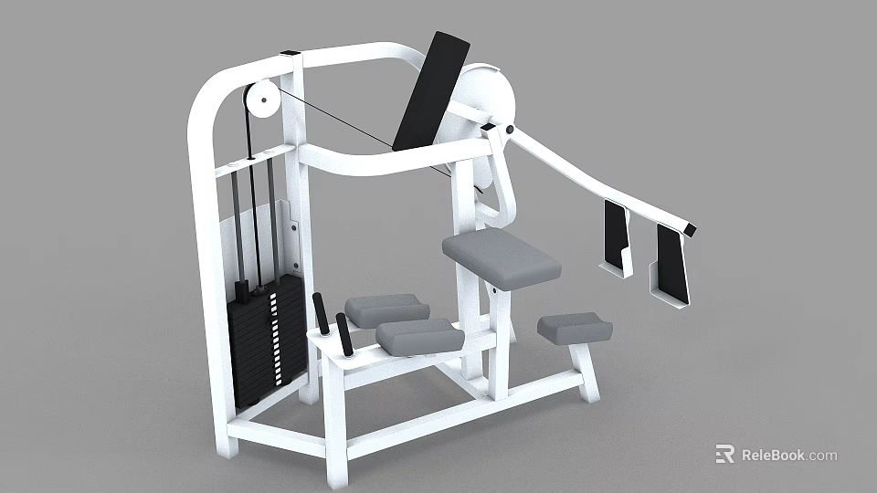 Sports Equipment Fitness Machine Seated Design With Adjustable Weights For Home Gym Training 3d model 