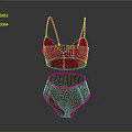 Red Women's Lingerie Set With Bra And Underwear Stylish Design