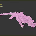 Game Movie Character Spiked Reptile With Brown Yellow Scaled Body And Fierce Appearance