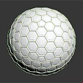 Shiny Hexagonal Pattern Sphere Featuring Geometric Design And Reflective Surface On Dark Background