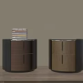 Modern Minimalist Nightstands With Wooden Gray Black Design And Two Drawers Topped With Stacked Books
