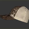 Stylish Brown Trucker Hat With Mesh Back Panel On Dark Background 3d model